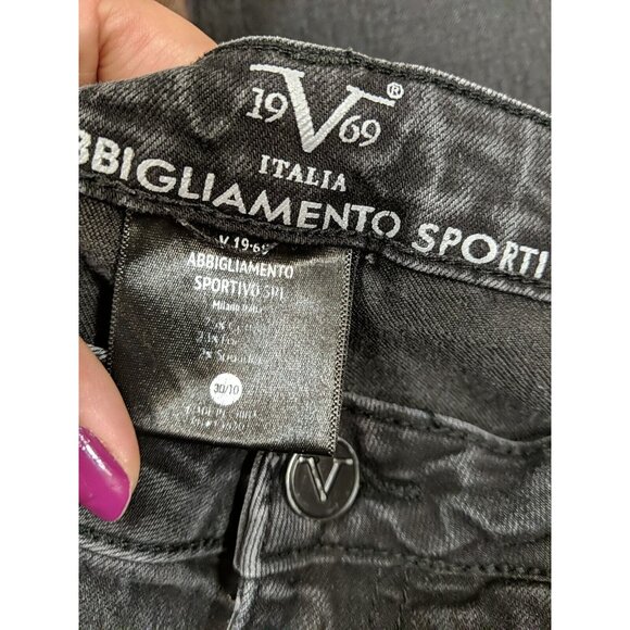 V 1969 Women's  Italia Abbigliamento Sportivo SRL Skinny Jeans Black Size 30/10 - Picture 2 of 10